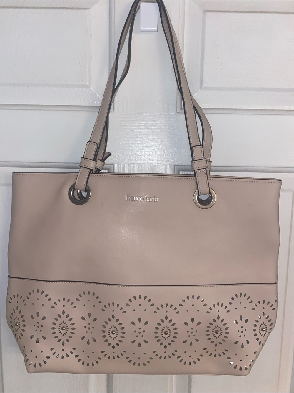 Franco Sarto Blush Tote with Laser-Cut Detail